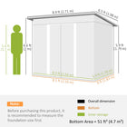 Outsunny Garden Storage Shed with Skylight - 9' x 6.5' - Dark Grey-With double sliding doors, you'll have easy access to your belongings
