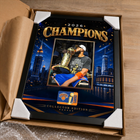 Frameworth New York Knicks 2026 Champions: Karl-Anthony Towns Championship Trophy PhotoGlass Framed Photo - 18" W x 22" H - Gold-6