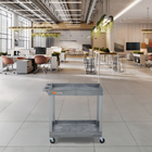 Luxor TUFFY XL Two-Tier Multi-Purpose Utility Cart - 32" W x 18" D - Grey-7