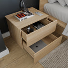 Nexera James Nightstand With 2-Drawers - Natural Blonde Oak-Designed and made in Canada with CARB II/FSC Certified particle board and MDF materials.  Ships in 24-48H from order date. Assembly required