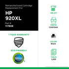 CIG CD975AN HP 920XL Remanufactured Inkjet Cartridge - High Yield - Black-Page Yield: 1200