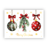 Pierre Belvedere Holiday Cards Set with Envelopes - Festive Ornaments Trio - 6" x 4.5" - English - 20 Pack-High quality cards and envelopes for the holiday season