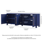Hudson&Canal Chabot TV Stand for TV's up to 75" - Dark Blue-Product Dimensions: 15.75" L x 68" W x 24.5" H