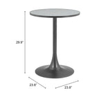 Zuo Bite Bistro Table - Grey/Black-6