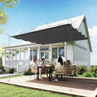 Outsunny UV30+ Protected 8' L x 9.4' W Retractable Pergola Canopy for 7' L x 10' W Pergola Frame - Dark Grey-8 drainage holes to prevent water accumulation