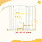 PawHut 30"-41" Dog Gate with Small Door and Extension Kit - 37" H-Convenient double locking system ensures safety