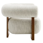 Modway Jace Boucle Accent Chair - Pearl-Plastic Floor Glides