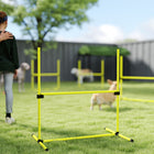 PawHut Dog Training Agility Gear 4-Piece Set with Carrying Bag - Yellow-The bottom bar is fixed for stability on any surface type 
