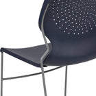 Flash Furniture HERCULES Series Navy Full Back Stack Chair with Grey Powder Coated Frame-Perforated Back allows air circulation