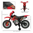 Aosom 6V Kids Electric Ride-On Dirt Bike - Red-Ruts, wet grass, mud and rough terrain are no match for this 4 wheeler 