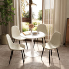 Homy Casa Upholstered Guest & Reception Chairs - Khaki Fabric - 4 Pack-Metal legs with rubber mats: Strong and stable, ensuring no slipping on smooth surfaces.