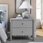 Modway Emmeline Scalloped 2-Drawer Nightstand - Light Grey-Non-Marking Floor Glides