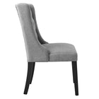 Modway Baronet Button Tufted Fabric Dining Chair - Light Grey-Non-Marking Foot Pins