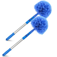 Gritt Commercial Cobweb Duster Brush - 6 11/16" Cobweb Corner Duster Brush - 20" Pole - 2 Pack-Excellent for accessing corners and tight spots with ease