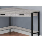 Monarch Specialties 7505 42" Computer Desk - Grey Reclaimed Wood Corner-Sturdy metal frame in a black finish has robust, exposed side legs with a rectangular shape