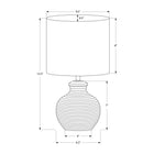 Monarch Specialties 16" H Contemporary Table Lamp - White Resin / Ivory / Cream Shade-Using up to a 60W bulb (not included), this lamp is equipped with an easy-to-use on/off turn knob switch, combining stylish design with practicality
