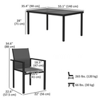 Outsunny 5 Piece Patio Dining Set with 4 Stackable Chairs-Powder-coated steel frames, strong for outdoors