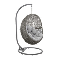 Modway Encase Outdoor Patio Rattan Swing Chair - Grey Grey-Modern Outdoor Patio Swing Chair