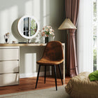 Homy Casa Upholstered Guest & Reception Chairs - Brown Fabric - 4 Pack-Metal legs with rubber mats: Strong and stable, ensuring no slipping on smooth surfaces.