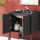 Modway Steam 24" Bathroom Vanity - Grey/Black-Integrated Ceramic Top