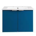 Modway Maybelle 24" Wall-Mount Bathroom Vanity - Navy/White-Modern Bathroom Vanity