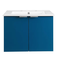 Modway Maybelle 24" Wall-Mount Bathroom Vanity - Navy/White-Modern Bathroom Vanity