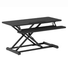 Ezywork 36" Sit-To-Stand Height-Adjustable Desk Riser Converter - Black-Keyboard Tray Dimension: 33.5"W x 10"D (85cm x 25cm)