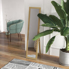 HOMCOM Full Length Mirror - 14.6" W x 61.8" H - Brown-Thick mirror for a gleaming and beautiful finish 