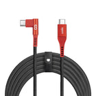 LOGiiX Piston Connect XL 90 USB-C to USB-C 100W - Red/Black-3M (*9.84 ft) USB-C to USB-C braided cable to fast charge USB-C devices at up to 100W