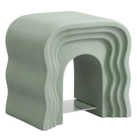 Modway Jorin Squiggle Side Table - Sage-Faux Stone Side Table