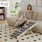 PawHut 16"-23.5"H Folding Dog Ramp with Non-Slip Carpet-Features high-traction carpet and crossbars, ensuring your pet has a secure grip 