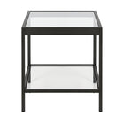 Hudson&Canal Alexis 20"W Square Side Table - Blackened Bronze-Features a tempered glass top