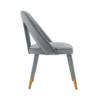 Manhattan Comfort Neda 20.87" Modern Velvet Upholstered Dining Chair - Grey-Inner Seat Depth: 18.5 in. Seat Height: 19.29 in. Inner Seat Width: 19.69 in