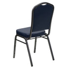 Flash Furniture HERCULES Series Crown Back Stacking Banquet Chair in Navy Vinyl - Silver Vein Frame-Crown Back Design