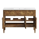 Modway Elysian 48" Wood Single Sink Bathroom Vanity - White/Brown-8