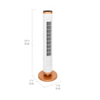 Seville Classics UltraSlimLine Oscillating Tower Fan with Light - White-Energy-efficient DC Motor reduces energy costs