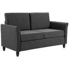 HOMCOM 56" Loveseat Sofa with Wooden Legs - Dark Grey-Solid wood frame with robust wooden legs for superior stability