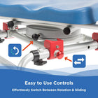 Journey SoftSecure Rotating Transfer Bench with Microban-Height adjustable legs and flip back armrests provide customized comfort and positioning
