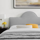Modway Soleil Performance Velvet King Bed - Light Grey-Reinforced Center Beam and Support Legs