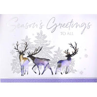 Mill Brook Studio Christmas Greeting Cards/Envelopes - 5-3/8" x 7-3/4" - Season's Greetings: Silver Reindeer - 18 Pack-Card shop quality greeting cards