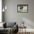 Bobby Orr Boston Bruins Skating Black Jersey - Framed Canvas - 31" x 22"-Ready to hang - arrives fully assembled