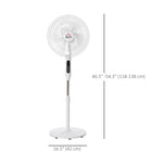 HOMCOM 54" H Pedestal Fan with Remote Control for Bedroom - White-The adjustable height between 46.5'' to 54.25''can suit your specific cooling needs 