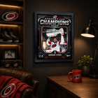 Frameworth Carolina Hurricanes 2026 Stanley Cup Champions: Jordan Staal Shield Design PhotoGlass Framed Photo - 18" W x 22" H-Finished size 18x22 inches: Vertical framed display sized for living rooms, offices, fan caves, and sports rooms
