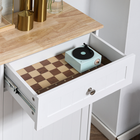 HOMCOM 10 Gallon Tilt Out Trash Sideboard Buffet Cabinet with Hidden Bin & Drawer - White-Great for kitchen, hallway, or laundry room