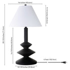 Hudson&Canal Abilene 28" Tall Triple Gourd Lamp with Fabric Shade - Matte Black/White-Clean with a soft, dry cloth and no harsh chemicals or abrasive cleaning materials