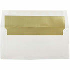 JAM Paper Foil Lined Invitation Envelopes - 3 7/8 x 8 1/8 - White with Gold Foil - 50 Pack-Features a smooth paper finish and shiny foil lining to add a pop of color to any mailing