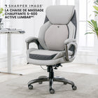 Sharper Image S-600 Active Lumbar Massage Chair - 27-3/4“ W x 30" D x 45-1/4" -48-1/4" H - White-Stylish and durable sculpted arms with pillow soft pads
