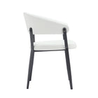 Manhattan Comfort Belle 22.4" Modern Textured Leatherette Upholstered Dining Chair - White-Made to Last. Commercial Grade Product