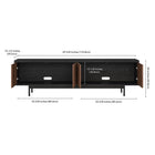 Hudson&Canal Whitman TV Stand for TV's up to 75" - Black Grain/Satin Walnut-Features easy assembly