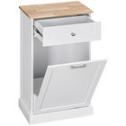 HOMCOM 10 Gallon Tilt Out Trash Sideboard Buffet Cabinet with Hidden Bin & Drawer - White-Tilt opening door for easy open with a single hand and provides easy access to dustbin